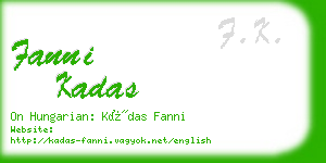 fanni kadas business card